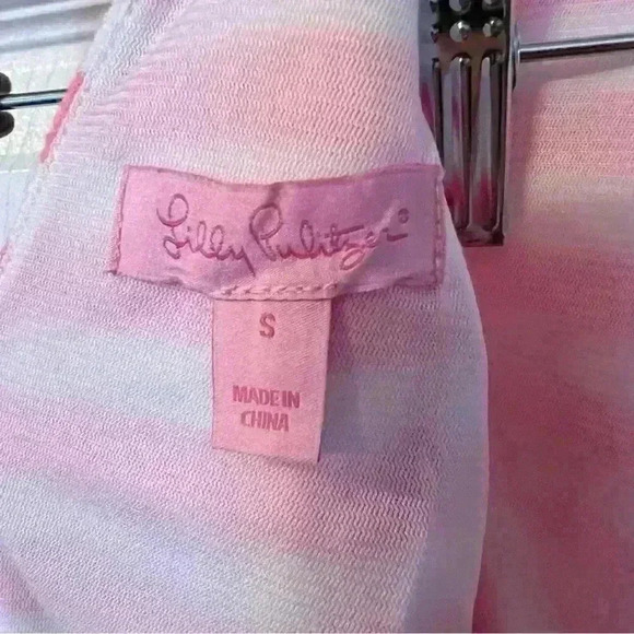 Lilly Pulitzer Eden Tropical Pink Pout Ottoman Striped Shift Dress Size Small - Picture 7 of 8